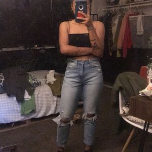 distressed mom jeans